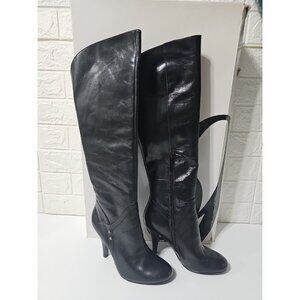 Nine West black leather women's high heel stiletto Boots size 5.5 M